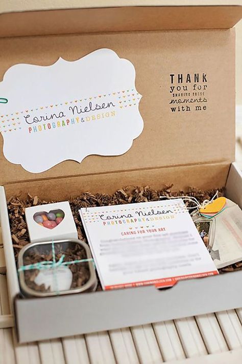 Pretty Packaging Ideas for Small Businesses — Charming Tree Photo Packaging, Photo Packages, Photography Packaging, Client Gifts, Photography Marketing, Pretty Packaging, Event Promotion, Creative Packaging, Branding Packaging