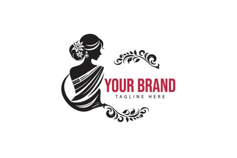 saree logo vector Saree Logo Design Ideas, Saree Logo Design, Beard Styles For Boys, Eid Card, Eid Card Designs, Logo Design Ideas, Wedding People, Heart Tree, Logo Banners