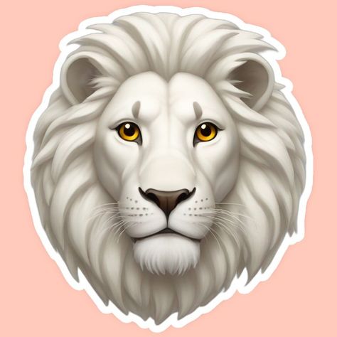 White lion #lion #king #emoji King Emoji Iphone, I Phone Emoji King, Lion Emoji Iphone, King Emoji, Lion Sticker, Lion Head Sticker, White Lion, Lion