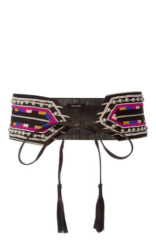 Rider Embroidered Belt by ISABEL MARANT Now Available on Moda Operandi Embroidered Belts, Embroidery Belt, Boho Boots, Embroidered Belt, Boho Hippie Chic, Belt Design, Vogue Fashion, Handmade Fashion, Moda Operandi