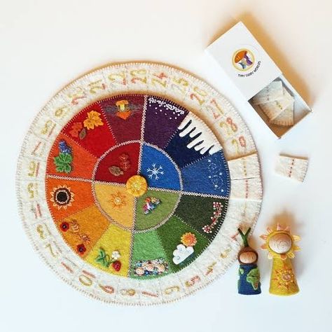 Felt Calendar, Diy Laine, Wood Embroidery, Waldorf Crafts, Sun And Earth, Grape Harvesting, Kids Calendar, Peg Doll, Waldorf Inspired