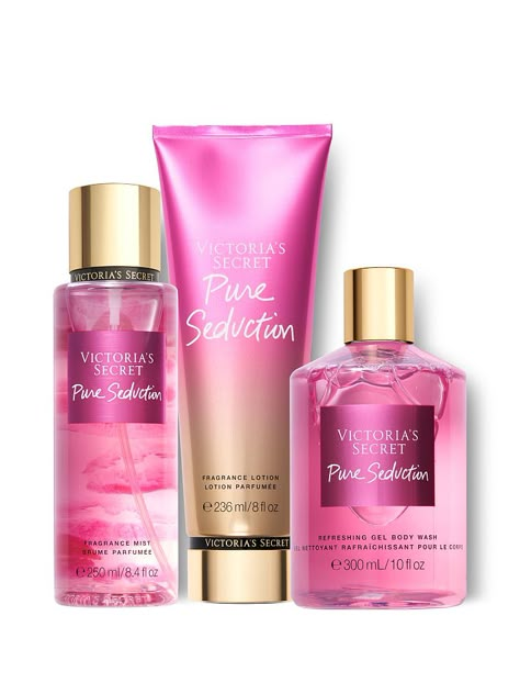 PURE SEDUCTION: All night long. Fruity with notes of Juiced Plum and Crushed Freesia. Matching Scents, Victoria's Secret Pure Seduction, Profumo Victoria Secret, Victoria Secret Body Mist, Bath & Body Works, Pure Seduction, Victoria's Secrets, Victoria Secret Fragrances, Fragrance Lotion