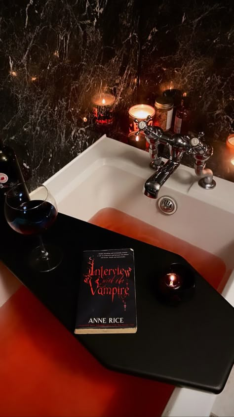 Goth Bathroom, Spooky Bathroom, Gothic Bathroom Decor, Gothic Bathroom, Witchy House, Cozy Bath, Dark And Twisty, Bath Tray, Goth Home