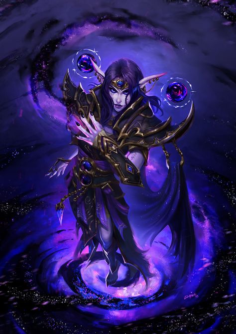 Wow Wallpaper, World Of Warcraft Wallpapers, Void Elf, World Of Warcraft Art, Wow Fanart World Of Warcraft, Wow Elf, Dark Warrior, Elf Art, Night Elf