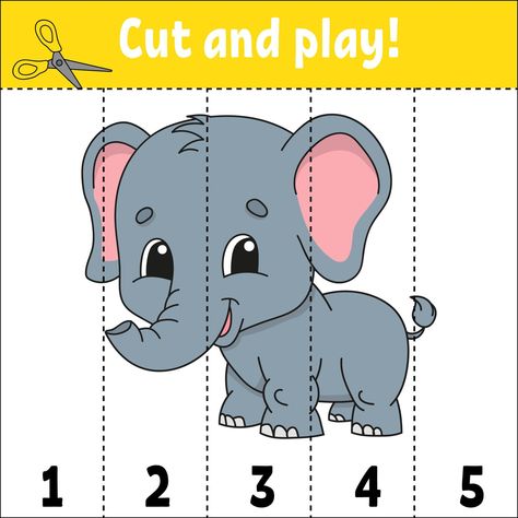 Animal Puzzle Printable, Paper Character, Winter Activities Preschool, English Activities For Kids, Kids Worksheets Preschool, Petite Section, Math Activities Preschool, School Education, Preschool Activity