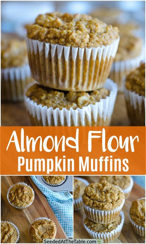 Almond Flour Pumpkin Muffins, Almond Flour Pumpkin, Low Carb Pumpkin Muffins, Paleo Pumpkin Muffins, Dolce Poche Calorie, Paleo Christmas, Almond Desserts, Almond Flour Muffins, Paleo Foods