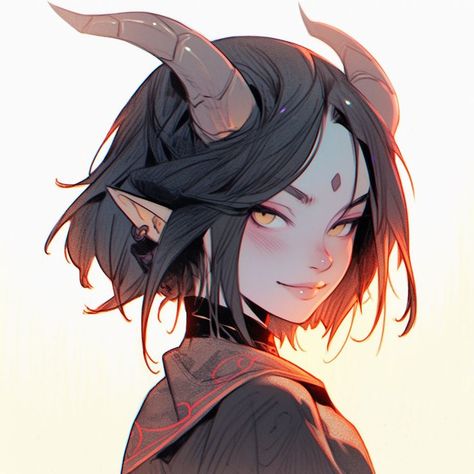 Demon Girl, Dungeons And Dragons Characters, Dnd Art, Character Reference, Art Prompts, Dnd Characters, Art Inspiration Drawing, Character Portraits, Fantasy Character Design