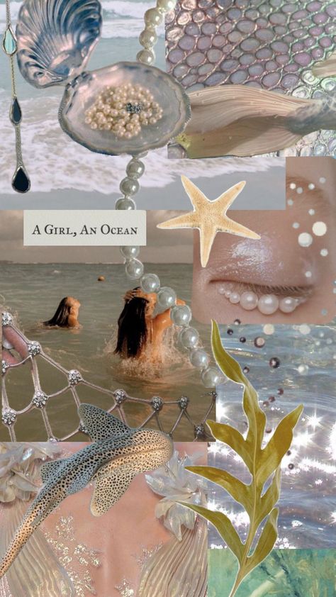 #mermaid #mermaidcore #pearl #beachgirl #ocean #oceancore #moodboards Mermaid Journal, Aphrodite Aesthetic, H2o Mermaids, Mermaid Wallpapers, Aesthetic Room Ideas, Phone Wallpaper Pink, Mermaid Aesthetic, Stylist Tattoos, Mac Wallpaper