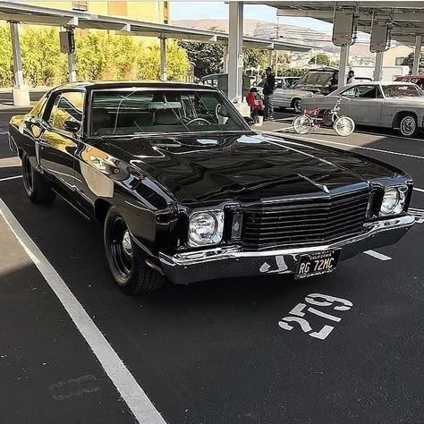 Black Monte Carlo, 72 Monte Carlo, Black Classic Car, Monte Carlo Car, Monte Carlo Ss, R34 Gtr, Old Vintage Cars, Lowrider Trucks, Chevrolet Monte Carlo