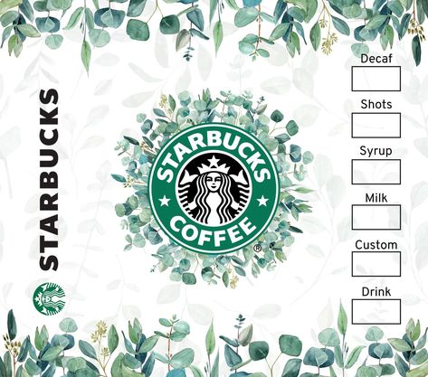 14th Birthday Party Ideas, Starbucks Design, Sublimation Ideas Projects Inspiration, Starbucks Logo, Sublimation Tumblers, Coffee Logo, 20oz Tumbler Wrap, Sublimation Mugs, Personalized Cups