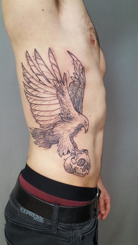 215+ Hawk Tattoos Ideas and Designs (2023) - TattoosBoyGirl Hawk Skull Tattoo, Eagle And Skull Tattoo, Hawk Skull, Hawk Tattoos, Bird Of Prey Tattoo, Wrap Around Wrist Tattoos, Backpiece Tattoo, Hawk Tattoo, Vegas Tattoo