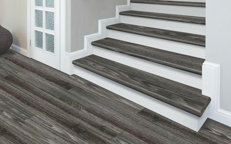 Look and Feel of Resilient Vinyl | Shaw Floors Vinyl Stair Treads, Sky Window, Stairs Covering, Laminate Stairs, Brit Milah, Cap A Tread, Vintage Barrel, Vinyl Stairs, Stairs Renovation