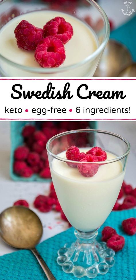 Keto Swedish Cream Recipe (egg-free, nourishing, 6 ingredients) Swedish Cream, Adkins Diet, Allergy Friendly Desserts, Grass Fed Gelatin, Slow Carb, Keto Treats, Desserts Keto, Dairy Desserts, Postre Keto