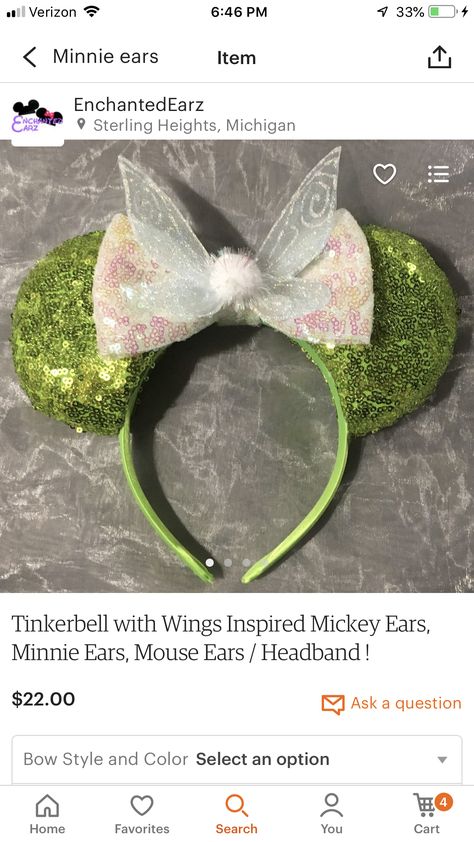 Tinkerbell Outfit, Disney Camp, Disney Bounding Ideas, Disneybound Ideas, Disney Ears Headband, Diy Disney Ears, Diy Mickey Ears, Disneyland World, Disney Mouse Ears