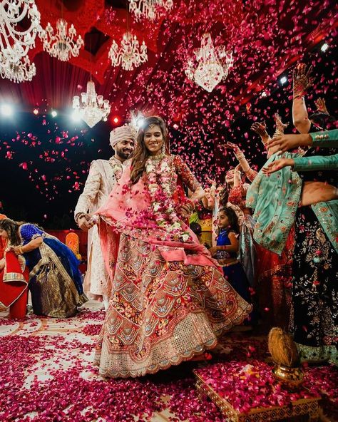 Photo of couple phera shot Bride Groom Photos, Indian Bridal Lehenga, Wedding Hashtag, Indian Bride And Groom, Indian Groom, Indian Wedding Photography, Wedding Videography, Bridal Photos, Wedding Photography And Videography