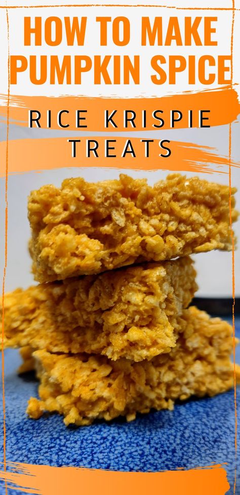 Pumpkin Spice Rice Krispie Treats, Pumpkin Rice Krispie Treats, Cereal Bars Recipes, Rice Krispies Recipe, Cheesecake Oreo, Spiced Rice, Krispie Treats Recipe, Cereal Bars, Snacks To Make