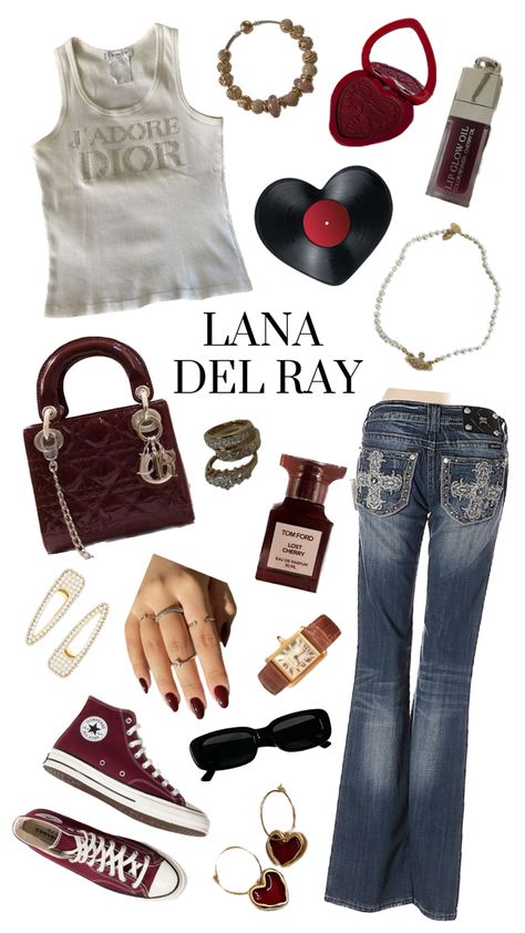 Lana Del Rey Jeans Outfit, What To Wear To Lana Del Rey Concert, Lana Outfit Aesthetic, Couqette Aesthetic, Lana Del Ray Aesthetic Outfits, Lana Del Rey Outfits Aesthetic, Lana Del Ray Style, Lana Del Rey Outfits Inspiration, Lana Del Rey Aesthetic Outfits