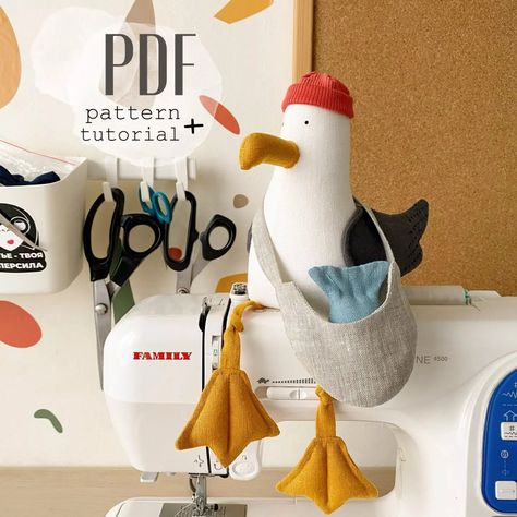 sewing toys patterns Seagull Pattern Sewing, Seagull Sewing Pattern Free, Doll Patterns Free Sewing, Seagull Pattern, Unique Sewing Patterns, Diy Plush Toys, Handmade Stuffed Toys, Diy Sewing Gifts, Doll Patterns Free