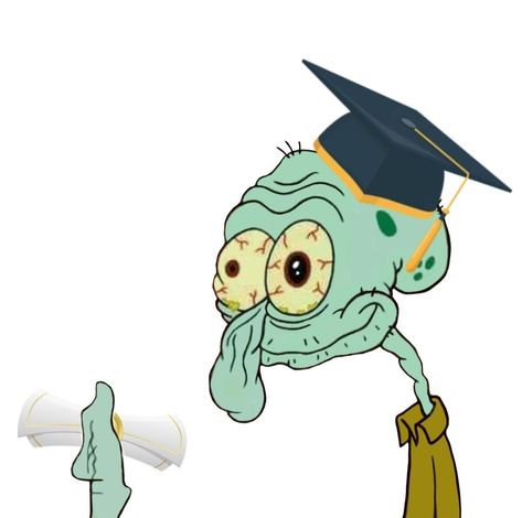 Squidward Graduation Picture, You Did It Squidward Cake, Squidward Graduation Cap, Squidward Graduation Cake, Squidward Graduation, Graduation Spongebob, Funny Graduation Cake Ideas, Graduation Meme, Graduation Cake Designs