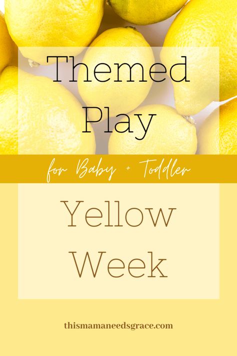 Visit the blog for a full week of activities, crafts, and books that are all perfect for teaching your baby or toddler about the color yellow! Yellow Science Preschool, Teaching The Color Yellow, Y Is For Yellow Preschool, Yellow Activity For Toddlers, Yellow Kindergarten Activities, Yellow Art Preschool, Yellow Toddler Crafts, Color Yellow Craft, Yellow Color Crafts For Preschool