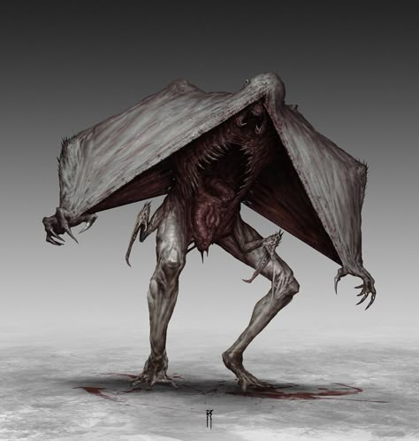 Eldritch Creature Design, Silent Hill Monsters Concept Art, Vita Carnis Creatures, Horror Monsters Concept Art, Creature Concept Art Monsters, Body Horror Monster, Flesh Monster, Dnd Horror, Animal Concept Art