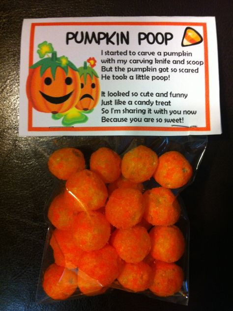 Pumpkin poop Non Candy Halloween Gifts, Halloween Party Door Prizes, Pumpkin Poop, Halloween Candy Ideas To Pass Out, Candy Corn And Peanuts Gift, Fun Ways To Give Out Halloween Candy, Poop Emoji Pumpkin, Halloween Classroom Treats, Halloween School Treats