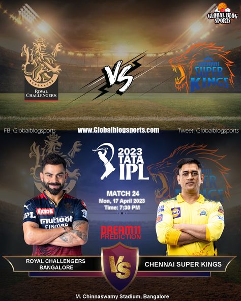 IPL 2023: RCB vs CSK - Royal Challengers Bangalore vs Chennai Super Kings Ipl 2024 Csk Vs Rcb, Csk Vs Rcb Images, Ipl 2024 Photo, Csk Vs Rcb Video, Rcb Vs Csk Video, Csk Vs Rcb 2024, Rcb Vs Csk, Kohli Wallpapers, Ab De Villiers Photo