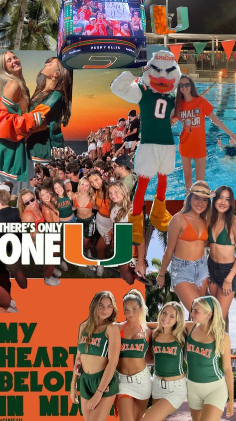 U Miami 🧡💚 #umiami #universityofmiami #theu #miami #um #college U Miami, U Of Miami, Miami College, College Vision Board, Miami Life, Dream Beach Houses, College Aesthetic, College Board, Dream College