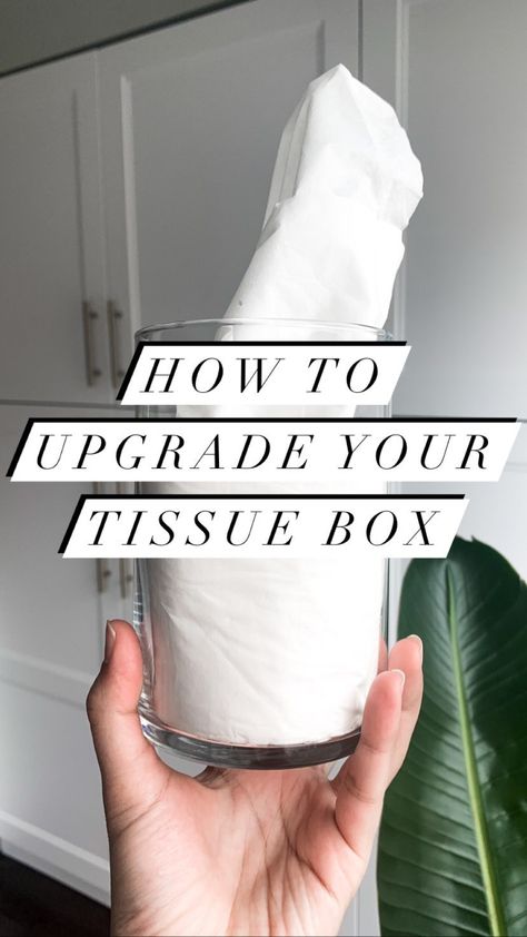 thescotchpinehouse on Instagram: simple hack to upgrade your tissue box! #affordablehomedecor #shopyourhome #tissueboxhack #homedecorhacks #organizationhacks… Tissue Box Hacks, Box Hacks, Home Decor Hacks, Tissue Box Holder, Affordable Home Decor, Tissue Box, Simple Tricks, Tissue Boxes, Organization Hacks