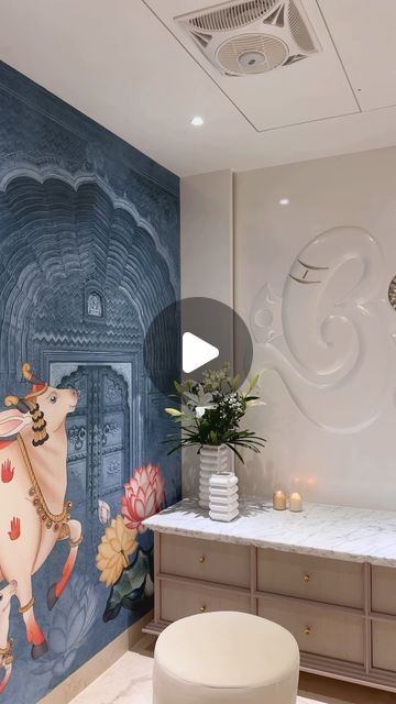 Inclined Studio ® on Instagram: "Temple Design 
Design by @utopiabygauravkankariya 

Styled by @stylefix.india | @alisha_stylefix

#temple #temples #templedesign #hometempledesigns #templedesigns #inclinedstudio #housedesign #ganeshutsav #ganeshji" Drawing Room Ideas, Inclined Studio, Temple Room, Wallpaper Drawing, Ganesh Utsav, Temple Design, Drawing Room, Design Design, Luxury Living Room