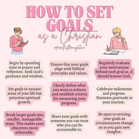 Do you want to know how to set goals as a Christian? Here are some ways you can set your goals whilst aligning with God. #setgoals #goalsetting #goalsettingtips #purpose #godplan #godfirst #godswill #newyear #newyeargoals #jesusgirl #christiangirl #christianity #faithblogger Steps To Get Closer To God, God Sized Goals, How To Be A Good Christian, How To Become Closer With God, Christian Girl Habits, How To Get Closer To God, Bible Templates, Godly Goals, Christian Habits