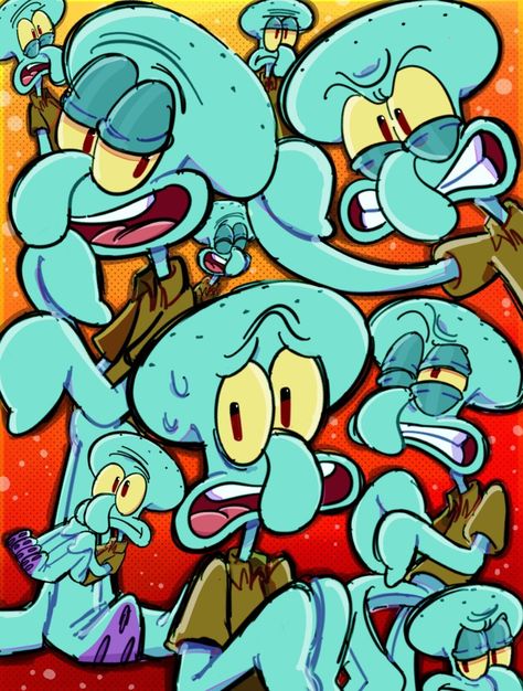 Squidward Fanart, Sponge Bob Characters, Spongebob Icon, Spongebob Fanart, Squidward Art, Spongebob Art, Spongebob Comics, Spongebob Stuff, Spongebob Funny Pictures