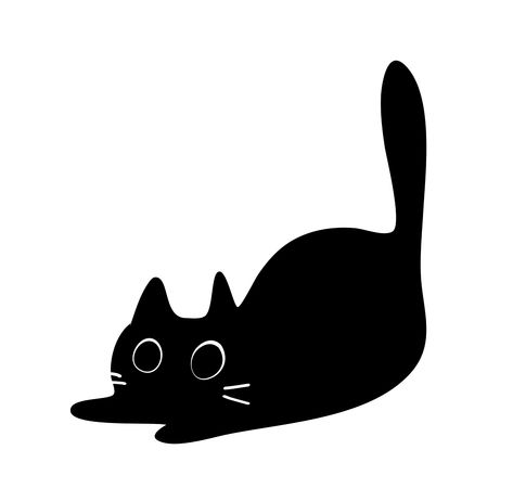 Black And White Clip Art Simple, Cat Silhouette Drawing, Cat Digital, Black Cats Drawings, Black Ink Illustration, Black And White Clipart, Black White Cat, Cat Sign, Inkscape Art