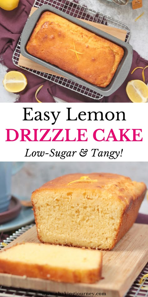 Soft Lemon Cake, Low Calorie Lemon Loaf, Low Sugar Lemon Desserts, Low Calorie Lemon Desserts, T2d Recipes, Low Sugar Cake Recipe, Low Sugar Cake, Sugar Free Lemon Cake, Moist Lemon Loaf