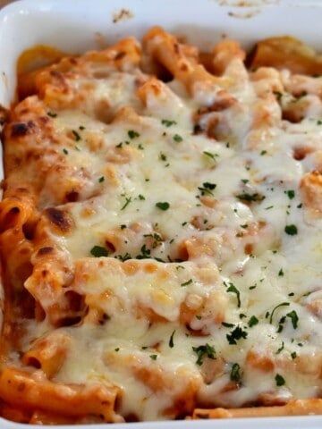 Baked Mostaccioli Recipe, Mels Kitchen Cafe, Mostaccioli Pasta, Cheesy Baked Ziti, Mels Kitchen, Baked Mostaccioli, Make Ahead Freezer Meals, Ground Italian Sausage, Baked Pasta Recipes