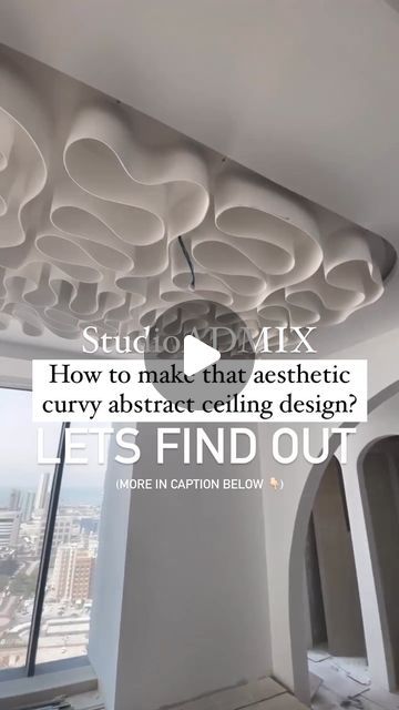 StudioAdmix | Architecture and Interior Design Studio on Instagram: "This is why you need to add curves in your ceiling design- 1️⃣ Curved ceilings exude elegance and sophistication in interior design. 2️⃣The graceful arches and flowing lines add a dynamic dimension to space & impart timeless to the space. 3️⃣Unique light and shadow play enhance the overall visual appeal. 4️⃣Curved ceilings contribute to a sense of openness and expansiveness. 5️⃣Whether in modern or traditional settings, they showcase craftsmanship. Save this for later ✅ . . Follow for more ✨ . . . Video credits- @fawaz.construct ✨ . . . #interiordesign #ceilingdesign #abstract #moderniterior #mdf #ply #studioadmix #archilovers #reelitfeelit #trendingreels #christmas #newyear #2024 #moderndesign #instadesign #flexiply" Wavy False Ceiling Design, Curve False Ceiling Design, Curve Ceiling Design, Curved Ceiling Design, Minimal Ceiling Design, Mdf Ceiling, Unique Ceiling Design, Reception Ceiling, Gypsum Ceiling