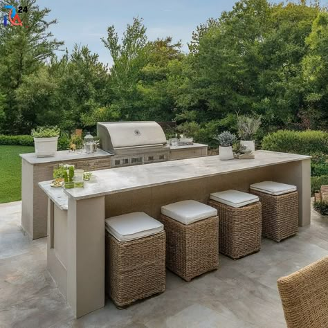 Top Outdoor Kitchen Ideas to Elevate Your Backyard - Plumbing Advice24 Backyard Grilling Area, Kitchen Layouts, Outdoor Kitchen Plans, Outdoor Bbq Kitchen, Outdoor Kitchen Ideas, Backyard Fireplace, Outdoor Patio Space, Backyard Renovations, Patio Inspiration