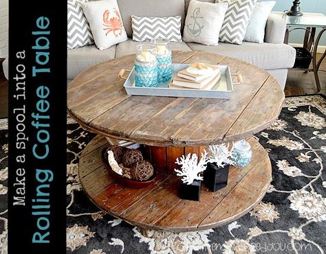 Spool Coffee Table, Cool Coffee Table, Cable Spool Tables, Refurbished Table, Spool Furniture, Rolling Table, Spool Tables, Plumbing Pipe Furniture, Cool Coffee