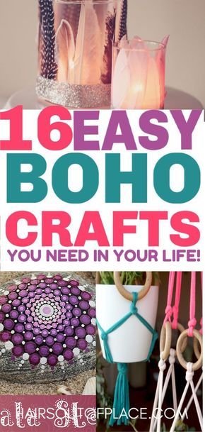 16 DIY boho bedroom ideas that are cute and easy DIY boho decor crafts for your teen girl room or dorm. #boho #easydiy #crafts #craftsforteens #bedrooms #dorms Cute Diy Crafts, Boho Apartment, Hippie Crafts, Diy Home Decor Living Room, Boho Crafts, Diy Crafts For Teens, Chic Room, Diy Boho Decor, Dekor Diy