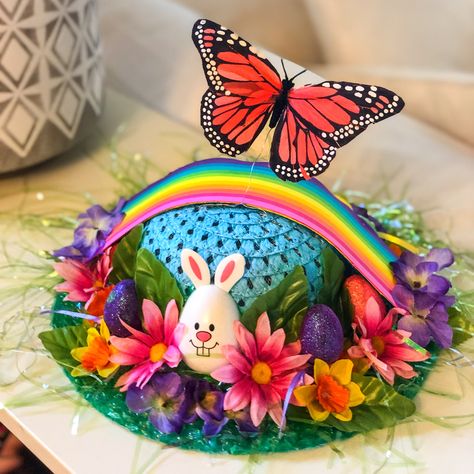 Kids Easter Hat, Easy Easter Hat Ideas, Kids Easter Hat Ideas, Easter Bonnet Hat Ideas, Easter Bonnet Ideas Girls Diy, Kids Easter Bonnet, Easter Bonnet Diy, Easter Bonnets Ideas, Easter Bonnet Ideas For Kids