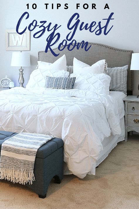 Affordable ideas to make your guest feel right at home - 10 Tips for a cozy guest room, my guest would never leave!! @bhglivebetter #AD Cozy Guest Room, Guest Room Essentials, Cozy Guest Rooms, Decor Paintings, Guest Bedroom Decor, Decor Ikea, Bedroom Decor Cozy, Guest Room Decor, Design Seeds