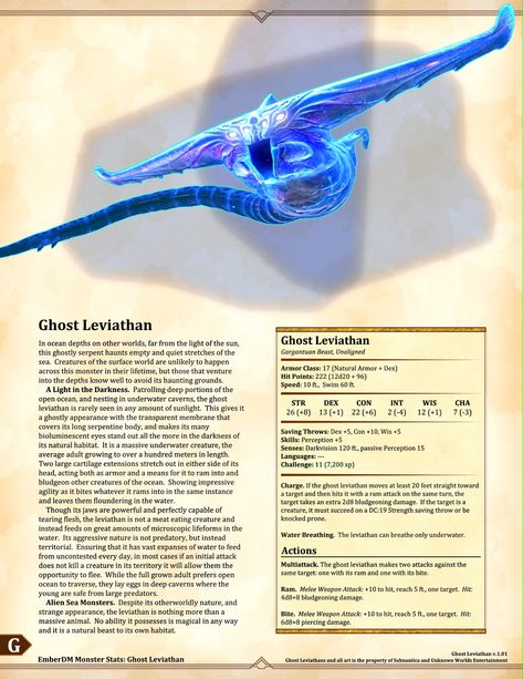 Leviathan Dnd 5e, Subnautica Ghost Leviathan, Reaper Leviathan, Ghost Leviathan, Sky Whale, Boss Monster, Homebrew Monsters, Dungeon Boss, Dnd Creatures