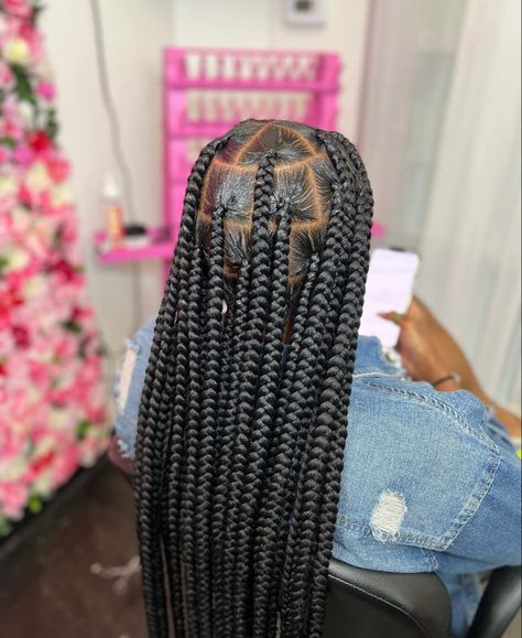 Large Box Braids With Color, Black Jumbo Braids, Jumbo Knotless Box Braids, Large Knotless, Black Kids Braids Hairstyles, Black Hair Video, Weave Hairstyles Braided, Two Braid Hairstyles, Cute Box Braids