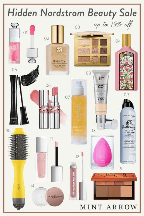 Nordstrom hidden beauty sale + 3x points deal! - Mint Arrow  #mintarrow #nordstrom #beautysale #ITcosmetics #drybar #dior #NARS Buxom Lip Gloss, Anastasia Brow Wiz, Donna Karan Cashmere Mist, Cashmere Mist, Mint Arrow, Nars Lip, Best Self Tanner, Gimme Brow, Dior Lip Glow