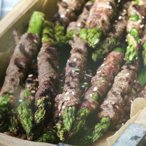 Korean Beef-Wrapped Asparagus Korean Asparagus, W30 Recipes, Beef Wraps, Wrapped Asparagus, Against All Grain, Asparagus Recipes, Korean Beef, Carb Free, Asparagus Recipe