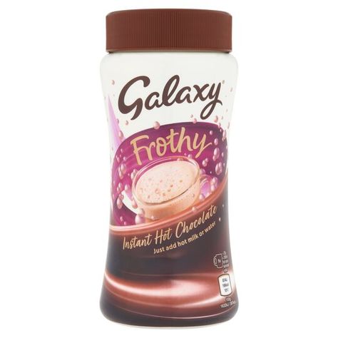 Chocolate Galaxy, Hot Chocolate Powder, Creamy Hot Chocolate, Bread Bar, Galaxy Chocolate, Low Alcohol Drinks, Delicious Hot Chocolate, Baby Drinks, Chocolate Powder