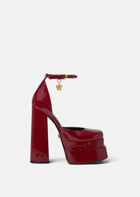 Versace Shoes Women, Medusa Aevitas Platform, Red Versace, Red Platform Shoes, Versace Pumps, Red Platform Heels, Versace Heels, Shoes Png, Dr Shoes