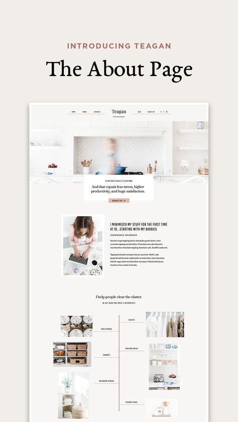 About Us Page Design, Beautiful Web Design, Intentional Life, Showit Template, Professional Organizers, Showit Website Template, Style Web, Coach Website, Home Organizer