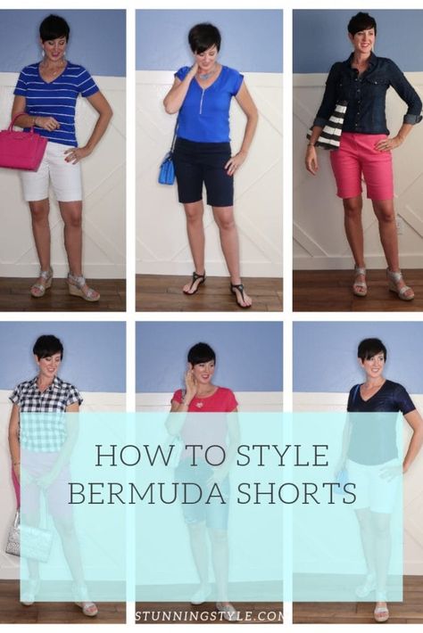 Bermuda Shorts Outfit Summer, How To Style Bermuda Shorts, Bermuda Shorts Outfits, Style Bermuda Shorts, Bermuda Shorts Outfit, Denim Shorts Outfit, Outfit For Summer, Style At A Certain Age, Bermuda Shorts Women