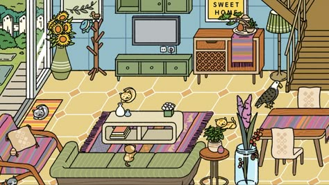 Adorable Home Game Ideas Lounge, Adorable Home Game Ideas, Adorable Home Game Design Ideas, Adorable Home Game, Lounge Aesthetic, Cat Games, Game Design Ideas, Adorable Home, Adorable Homes Game